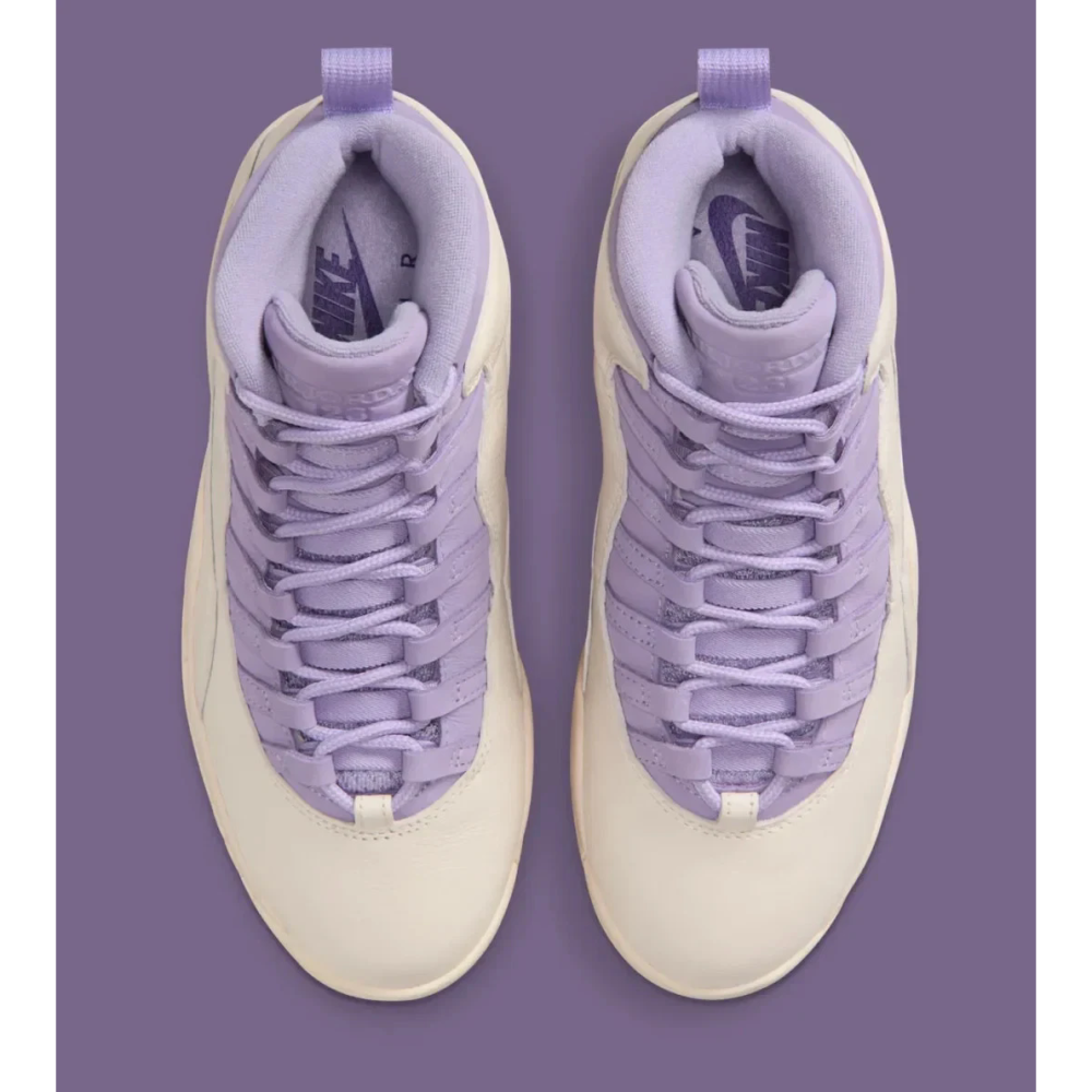 Jordan Air Jordan 10 ＂Hydrangeas＂ ＂繡球花＂ 時尚舒適 白紫IQ0388-101-細節圖4
