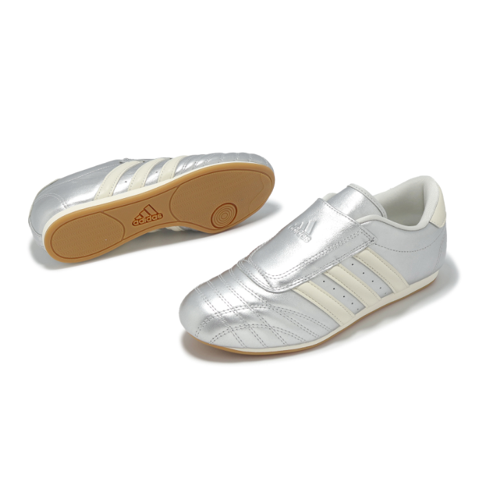adidas 跆拳道鞋 Taekwondo W 女鞋 銀 膠底 休閒鞋 無鞋帶 愛迪達 JS4023一腳蹬-細節圖6