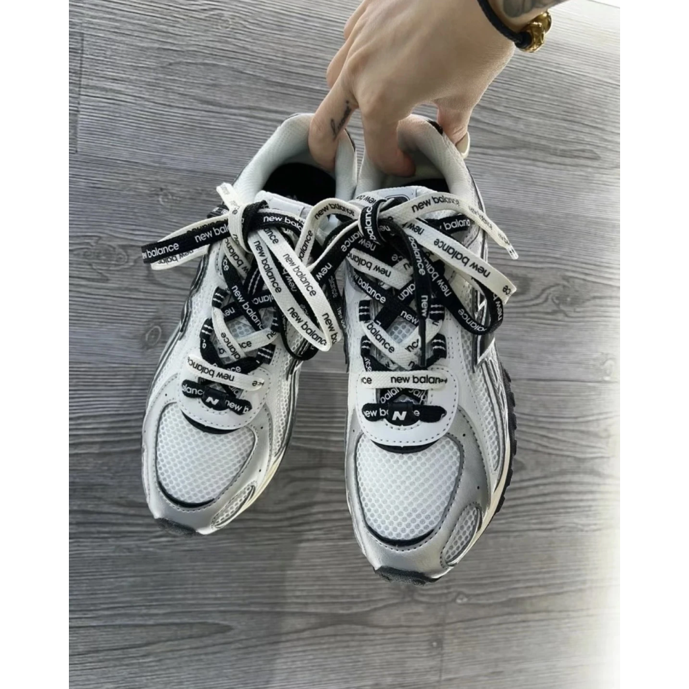 New Balance NB204L 員瑛同款 薄底 網眼 奶油白銀 太空銀 黑白(U204LSWD)-細節圖3