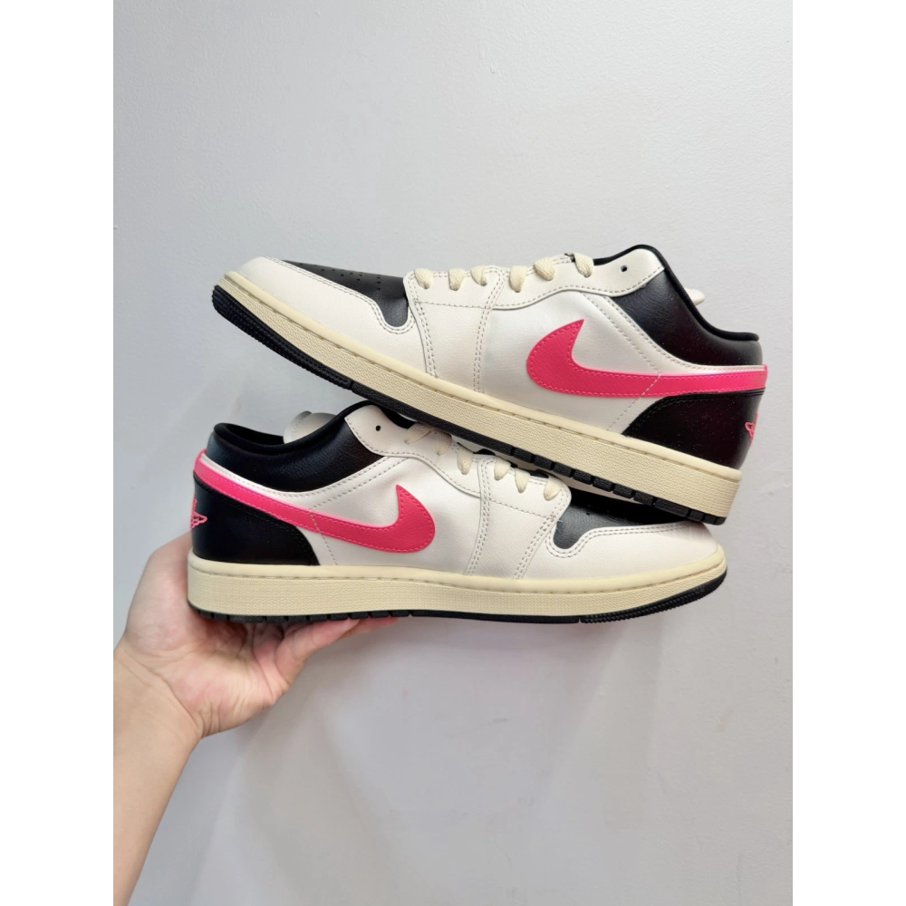 Nike JORDAN AJ1 黑白粉 皮革 低幫 慢跑鞋 男女DC0774-107-細節圖2