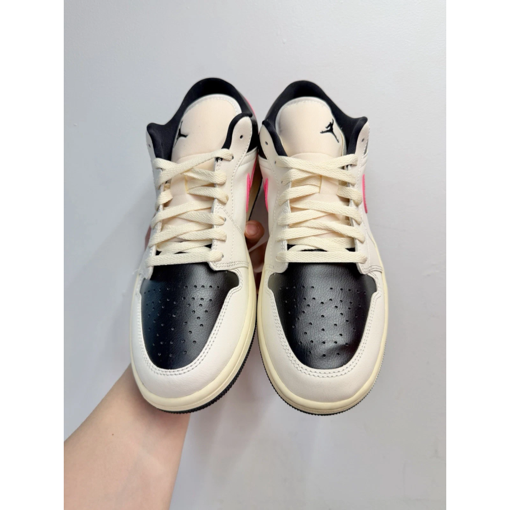 Nike JORDAN AJ1 黑白粉 皮革 低幫 慢跑鞋 男女DC0774-107-細節圖3