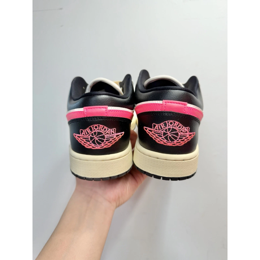 Nike JORDAN AJ1 黑白粉 皮革 低幫 慢跑鞋 男女DC0774-107-細節圖4