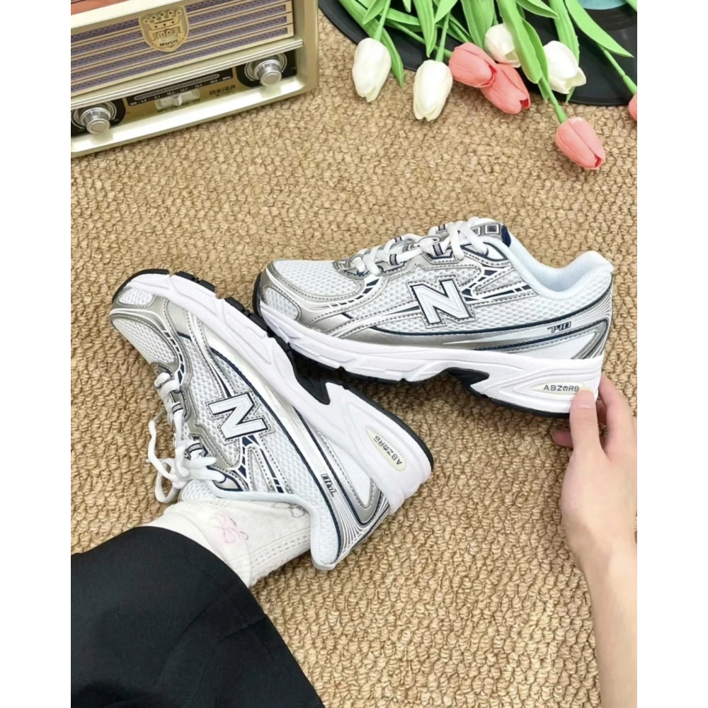 New Balance NB740 白銀 藍銀白 Y2K 舒適 慢跑鞋 (U740WN2)-細節圖2