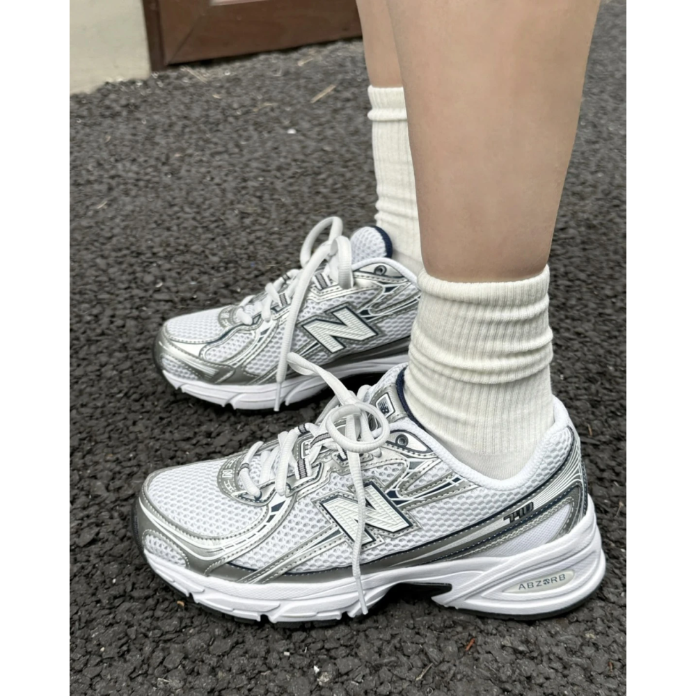 New Balance NB740 白銀 藍銀白 Y2K 舒適 慢跑鞋 (U740WN2)-細節圖4
