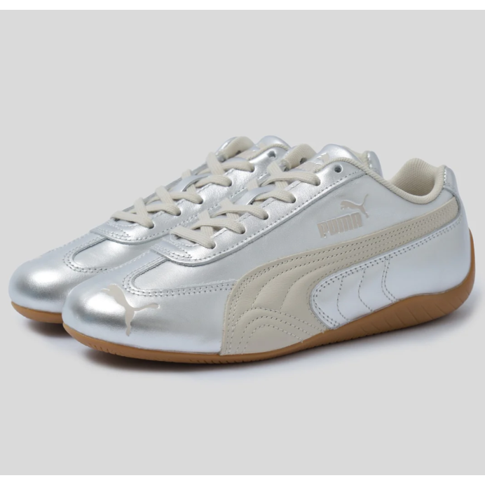 Puma Speedcet 休閑賽車跑鞋 液體銀色 薄底鞋 406881-02-細節圖3