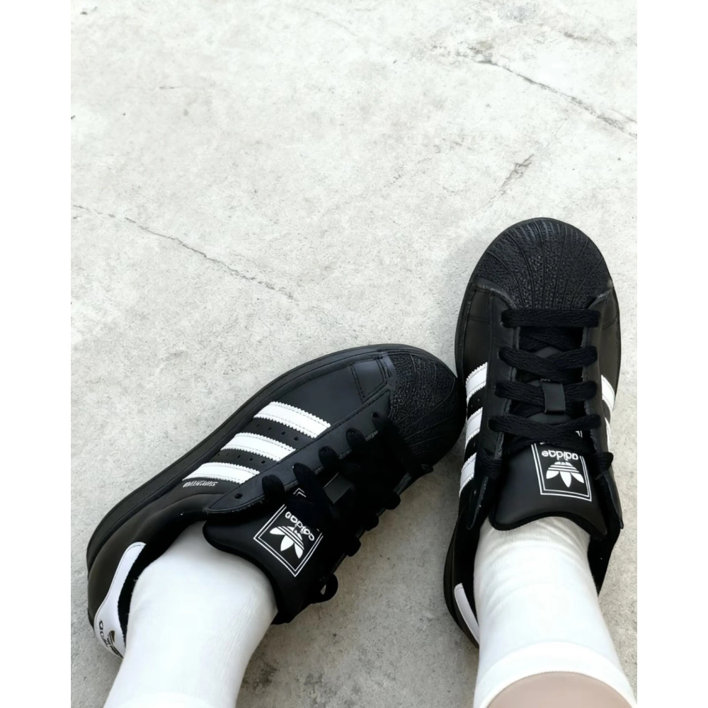 Adidas Superstar II 愛迪達 黑白 經典貝殼頭(JI0079) 男女休閑-細節圖2