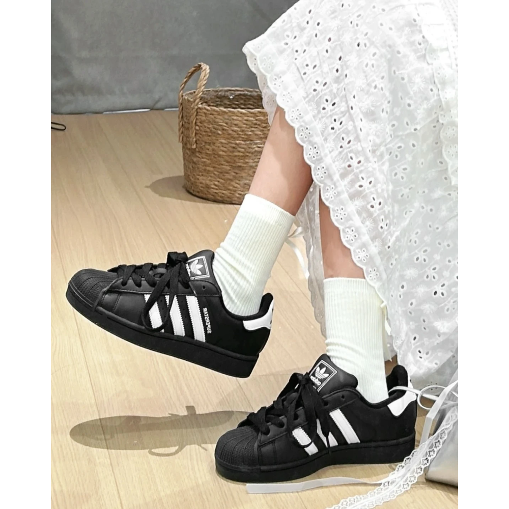 Adidas Superstar II 愛迪達 黑白 經典貝殼頭(JI0079) 男女休閑-細節圖3