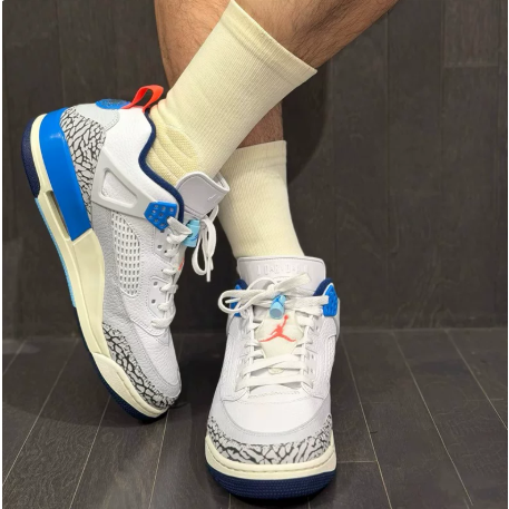 Nike JORDAN 白藍 爆裂紋 舒適百搭休閑板鞋FQ1759-110-細節圖4