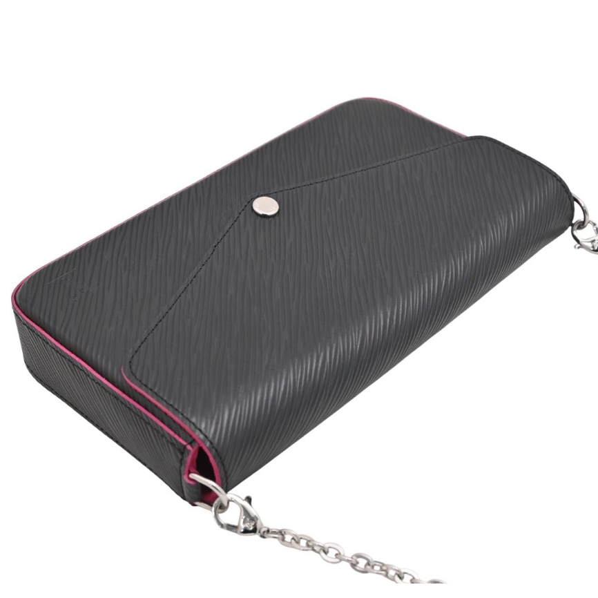 二手LOUIS VUITTON Epi 2Way Pochette Félicie 單肩包（黑色 x 粉紅色）-細節圖3