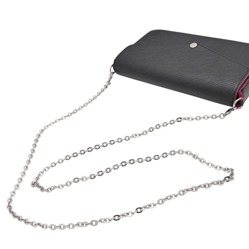 二手LOUIS VUITTON Epi 2Way Pochette Félicie 單肩包（黑色 x 粉紅色）-細節圖5