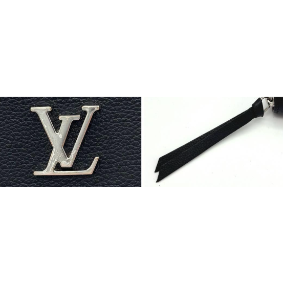 二手 LOUIS VUITTON Zippy Lockme 黑色長皮夾-細節圖7