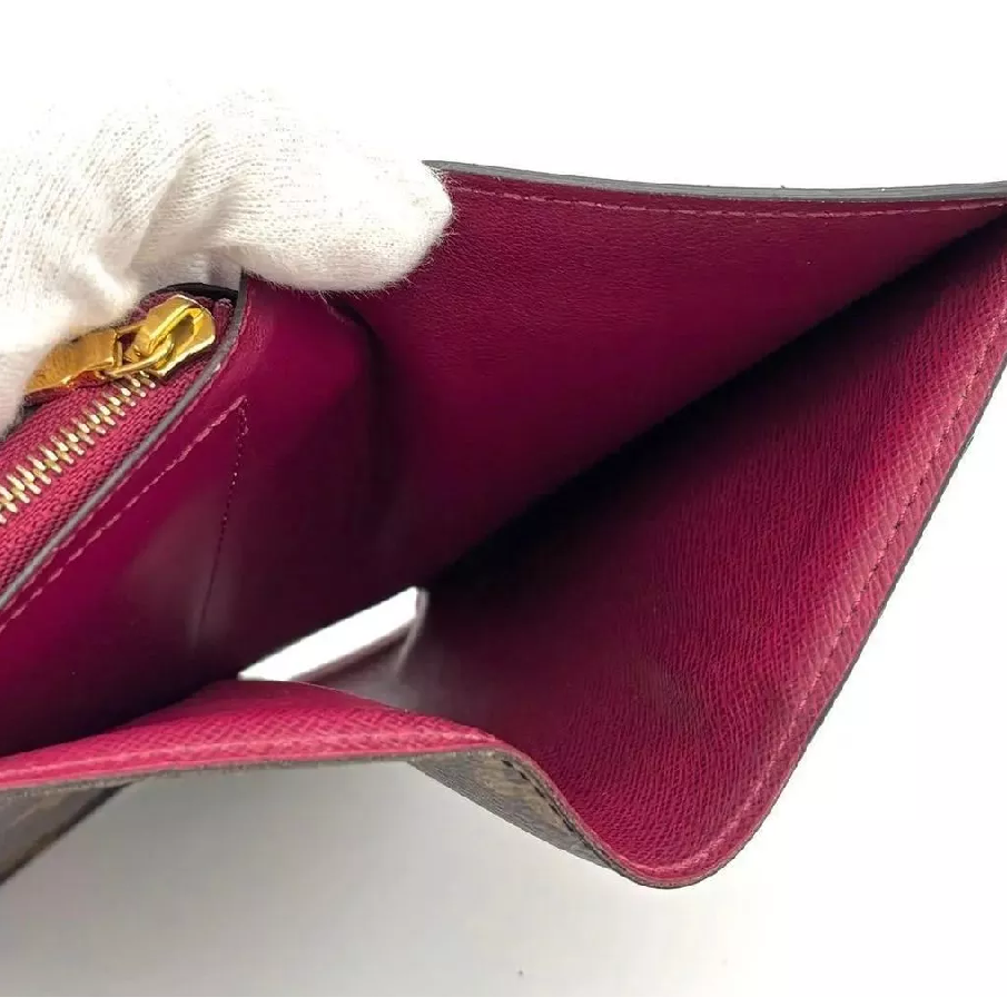 二手LOUIS VUITTON 路易威登 錢包 短夾 M69433 老花Monogram 桃紅-細節圖3