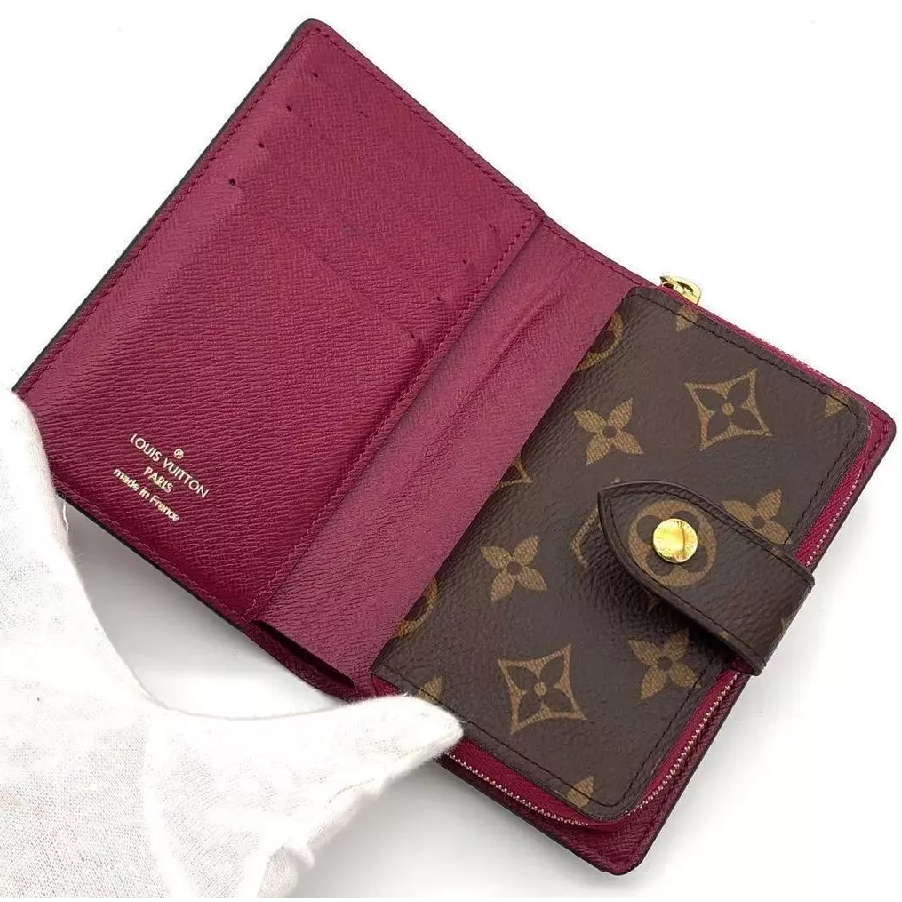 二手LOUIS VUITTON 路易威登 錢包 短夾 M69433 老花Monogram 桃紅-細節圖4