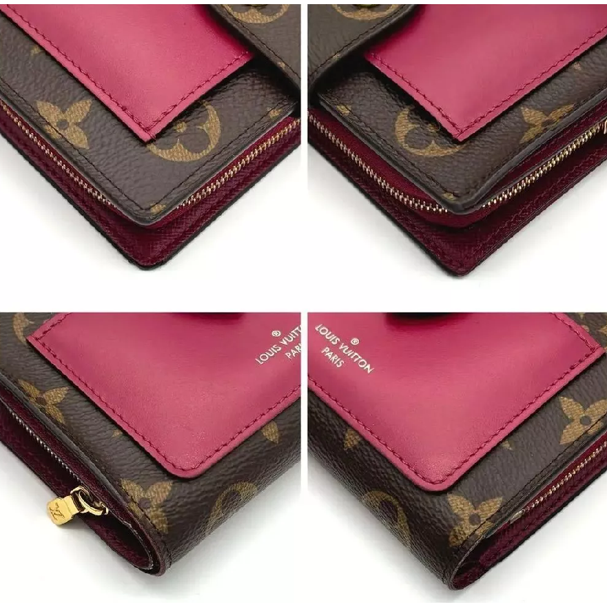 二手LOUIS VUITTON 路易威登 錢包 短夾 M69433 老花Monogram 桃紅-細節圖6