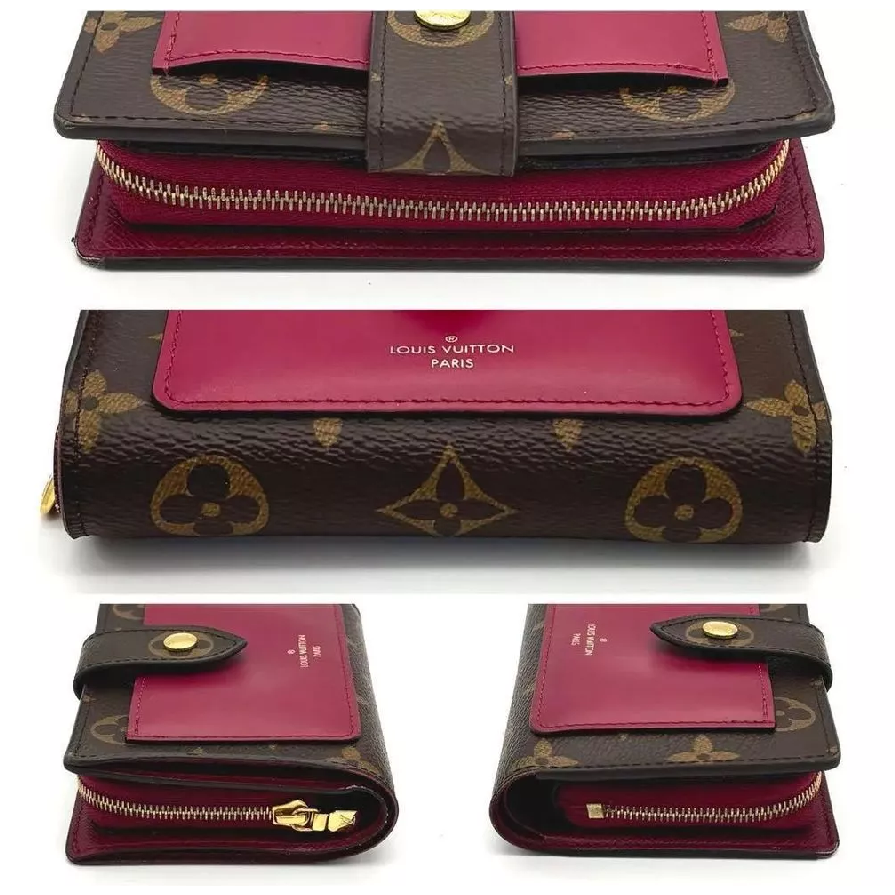 二手LOUIS VUITTON 路易威登 錢包 短夾 M69433 老花Monogram 桃紅-細節圖7