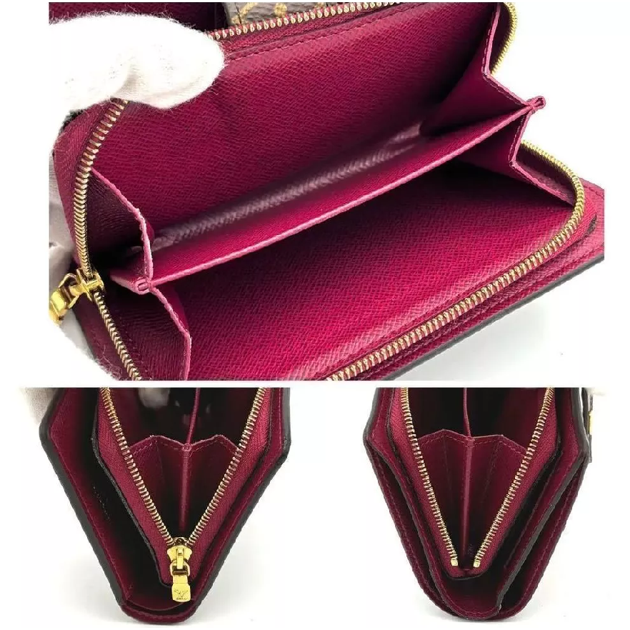 二手LOUIS VUITTON 路易威登 錢包 短夾 M69433 老花Monogram 桃紅-細節圖8