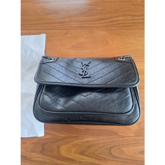 二手SAINT LAURENT YSL Niki 鏈條單肩包 - 黑色-細節圖2