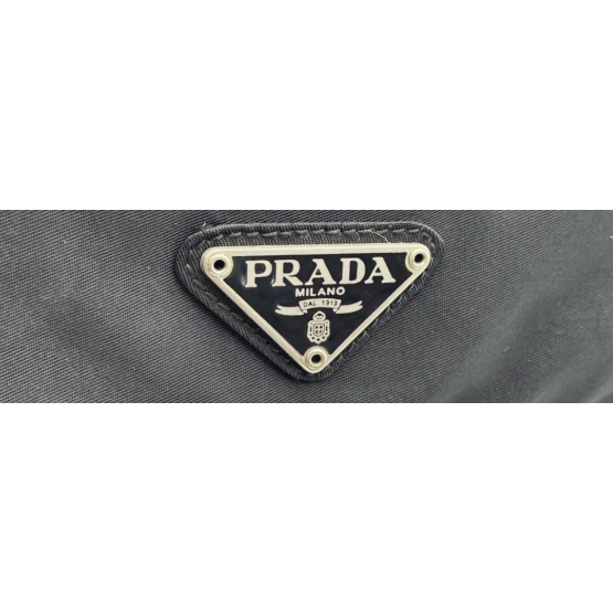 二手Prada 三角標翻蓋單肩背包 - 黑色-細節圖6