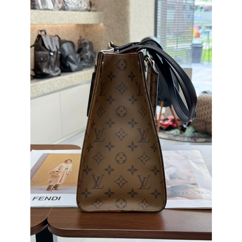 二手LV 老花Onthego  叢林包托特包-細節圖4