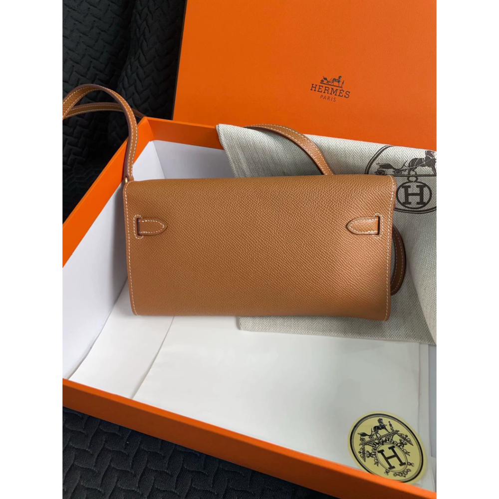 二手Hermes愛馬仕Kelly to go棕色Epsom皮-細節圖4