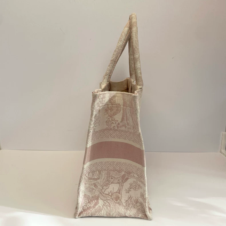 二手Dior Book Tote粉色動物園托特包-細節圖2