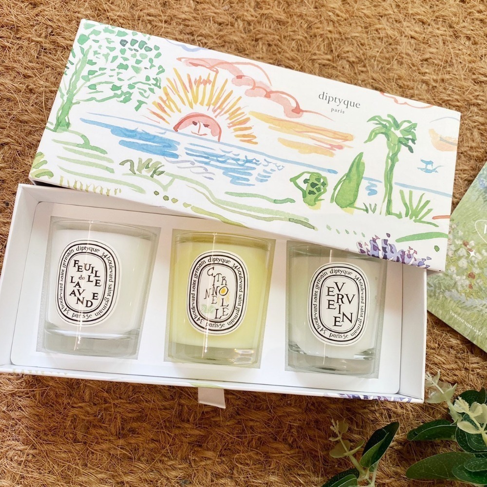 加碼贈 限量【Diptyque】70g*3香氛蠟燭禮盒 收藏 檸檬草 馬鞭草 薰衣草 夏日香氛-細節圖3