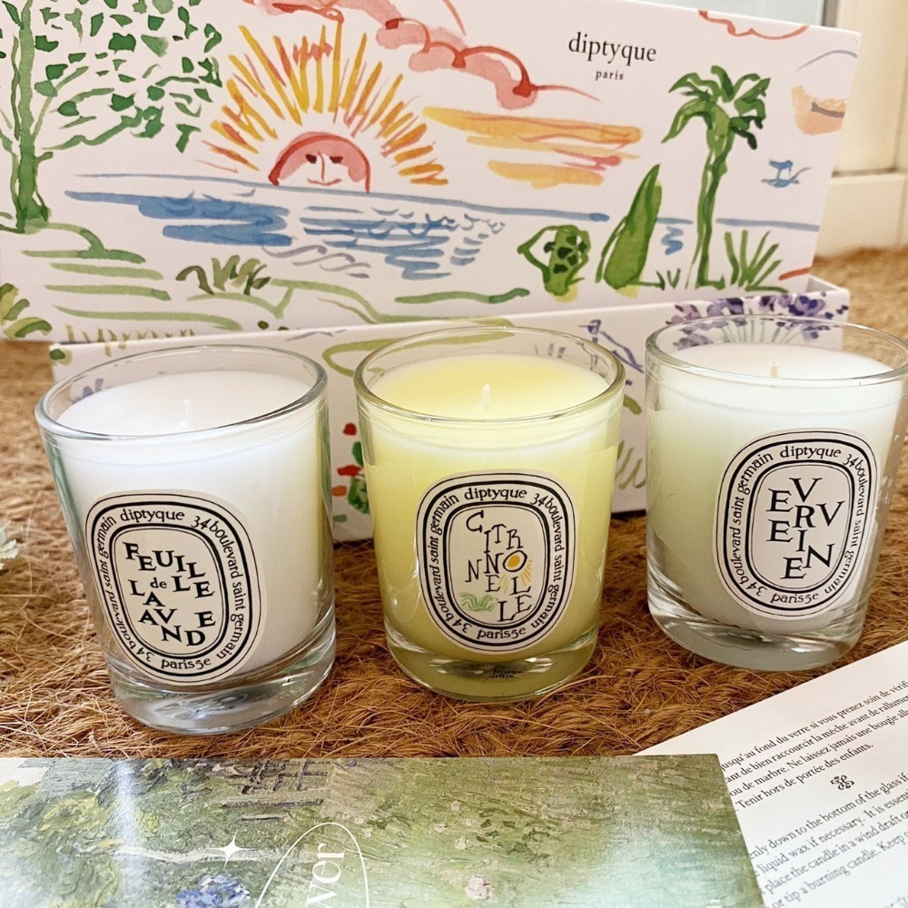 加碼贈 限量【Diptyque】70g*3香氛蠟燭禮盒 收藏 檸檬草 馬鞭草 薰衣草 夏日香氛-細節圖4