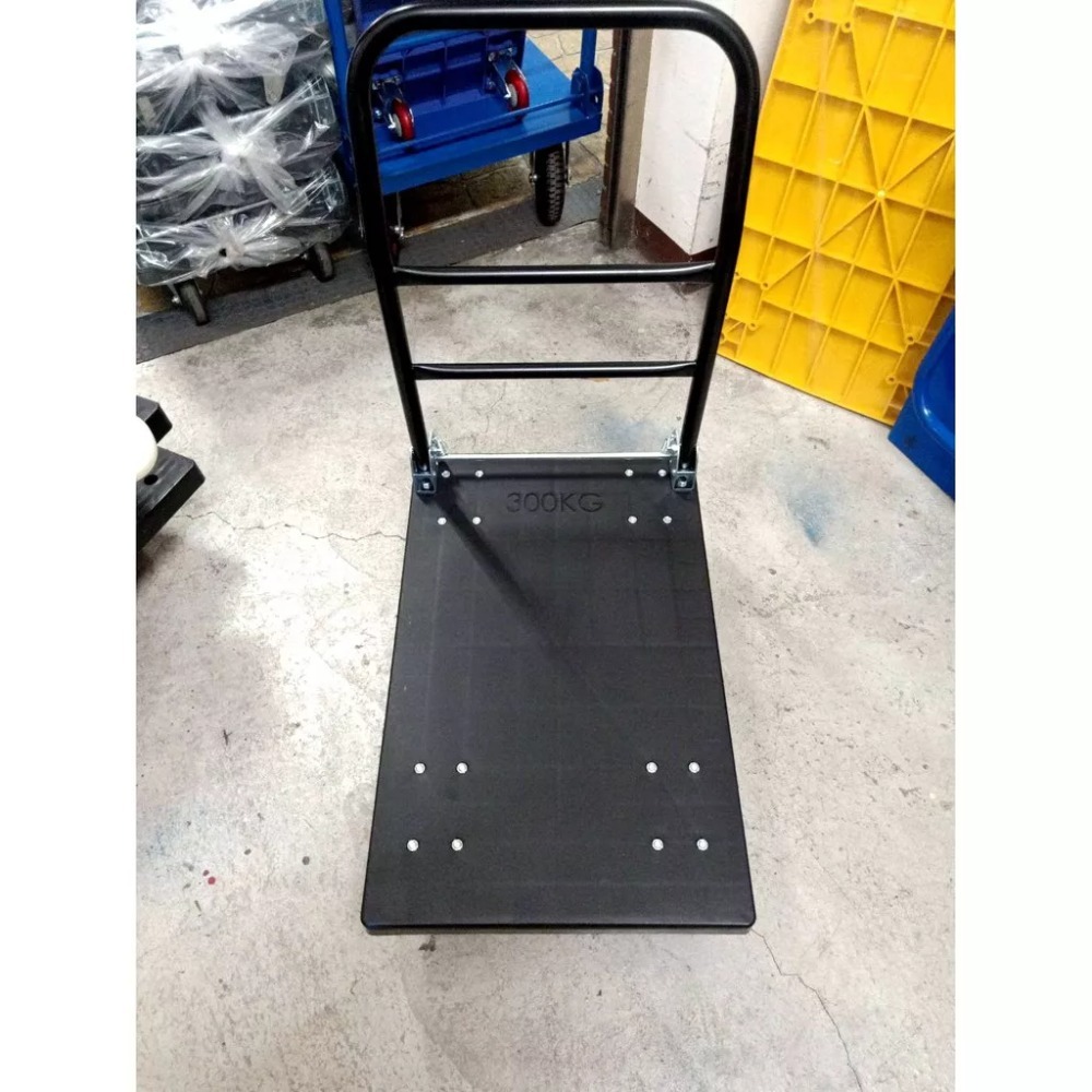 ✨金星車輪✨  48×75cm塑鋼手推車 5inch靜音輪 黑金剛 台灣製造 手推車  五金推車 可折疊 載重300公斤-細節圖2