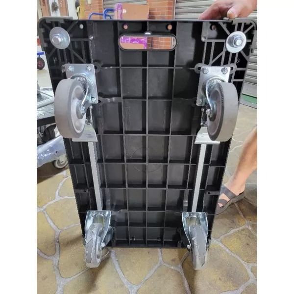✨金星車輪✨47×72cm塑鋼手推車 輕巧型 靜音輪  台灣製造 手推車  五金推車 可折疊 載重200.300公斤-細節圖6