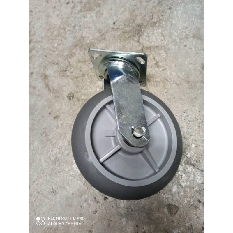 ✨金星車輪✨8英吋高彈性車輪(TPR輪) (空輪.固定.活動) 靜音輪 手推車車輪 輪子 車輪 高彈力輪 台灣製造-細節圖2