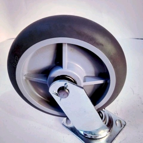 ✨金星車輪✨8英吋高彈性車輪(TPR輪) (空輪.固定.活動) 靜音輪 手推車車輪 輪子 車輪 高彈力輪 台灣製造-細節圖6