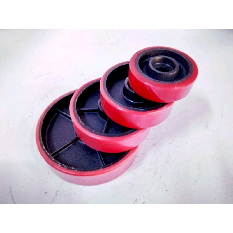 ✨金星車輪✨5英吋PU耐磨輪 耐重輪 耐磨輪  耐用 品質好 經濟實惠 手推車輪子 輪子 車輪 台灣製造 重型輪 有彈性-細節圖3