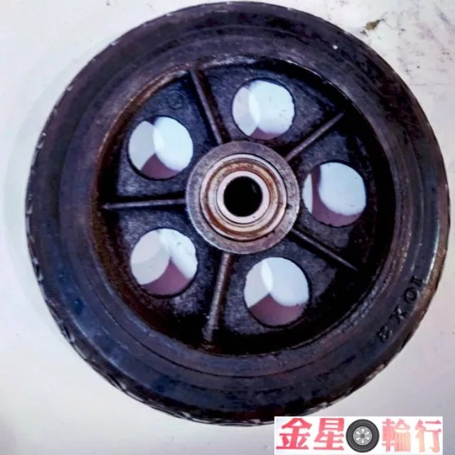✨金星車輪✨10英吋橡膠輪 耐磨耐用耐重 手推車輪 彈力輪 台灣製造有實體店面 手推車輪子 輪子 車輪-細節圖2