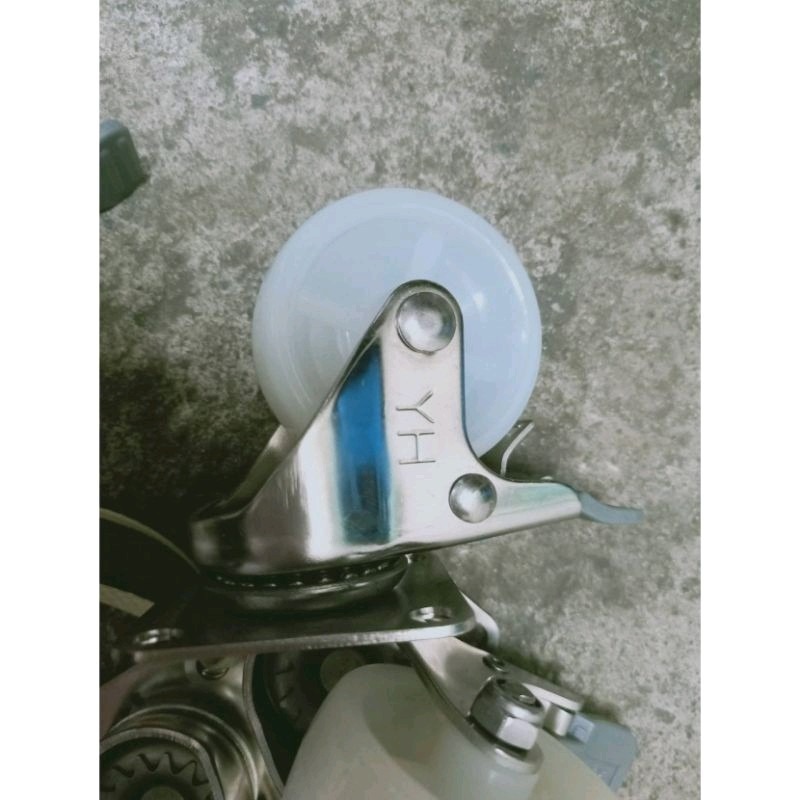 ✨金星車輪✨2英吋白鐵輪 不生鏽 耐磨 耐用 尼龍輪 白鐵架 載重 活動 固定 剎車-細節圖2