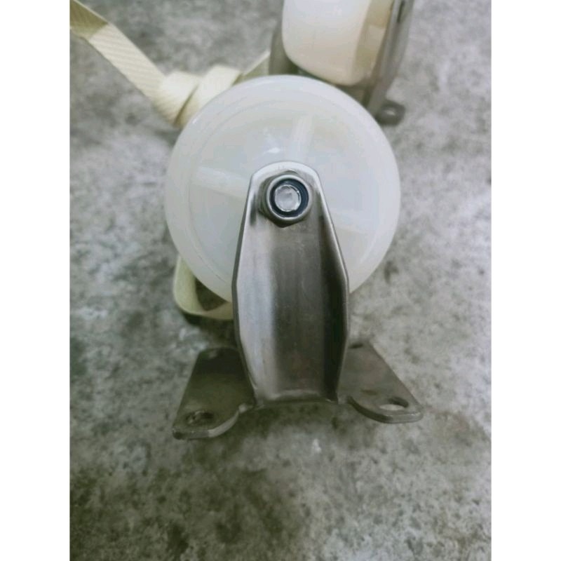 ✨金星車輪✨2英吋白鐵輪 不生鏽 耐磨 耐用 尼龍輪 白鐵架 載重 活動 固定 剎車-細節圖3