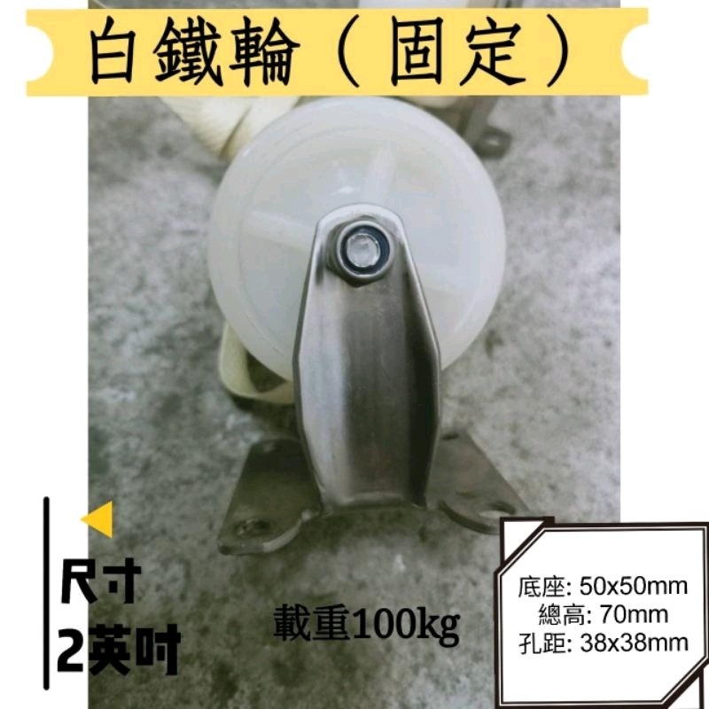 ✨金星車輪✨2英吋白鐵輪 不生鏽 耐磨 耐用 尼龍輪 白鐵架 載重 活動 固定 剎車-細節圖5