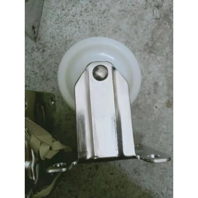 ✨金星車輪✨3英吋白鐵輪 不生鏽 耐磨 耐用 尼龍輪 白鐵架 載重 活動 固定 剎車-細節圖2