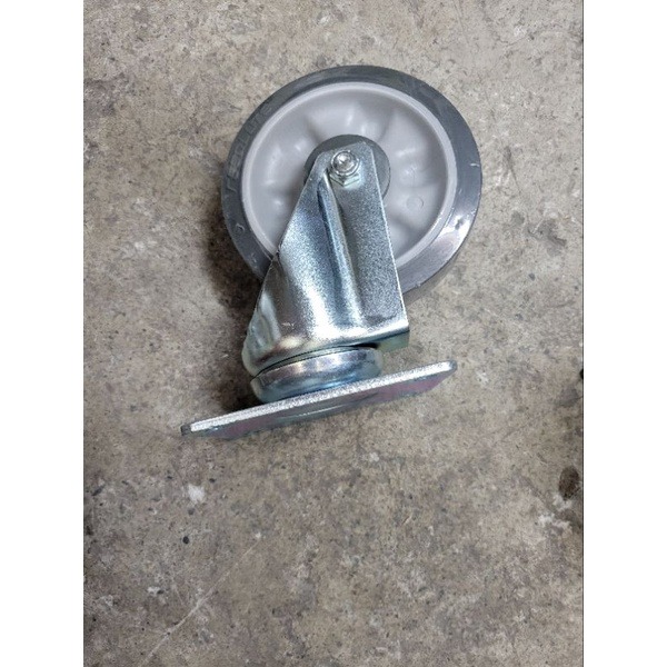 ✨金星車輪✨5英寸 小白黃推車耐磨輪（特殊孔） 可開收據可報帳 耐重輪 耐用輪手推車車輪 輪子 重型輪 推車車輪-細節圖3