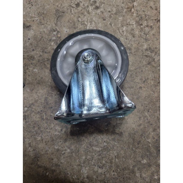 ✨金星車輪✨5英寸 小白黃推車耐磨輪（特殊孔） 可開收據可報帳 耐重輪 耐用輪手推車車輪 輪子 重型輪 推車車輪-細節圖6