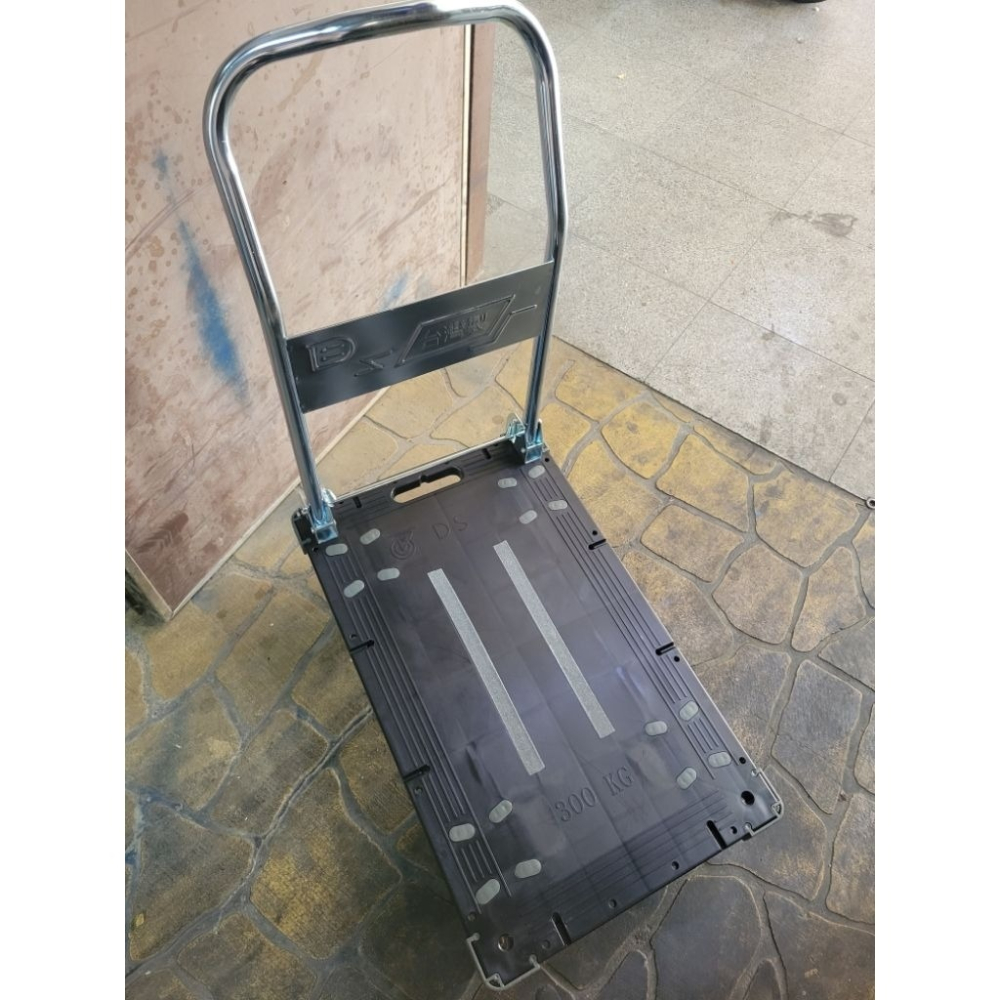 ✨金星車輪✨47×72cm塑鋼手推車（煞車） 輕巧型 靜音輪  台灣製造 手推車  五金推車 可折疊 載重300公斤-細節圖4