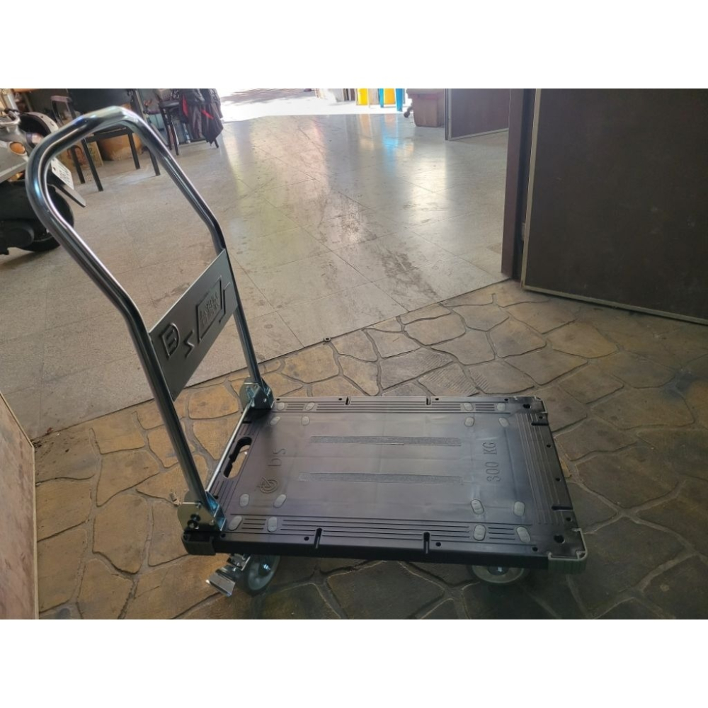 ✨金星車輪✨47×72cm塑鋼手推車（煞車） 輕巧型 靜音輪  台灣製造 手推車  五金推車 可折疊 載重300公斤-細節圖5