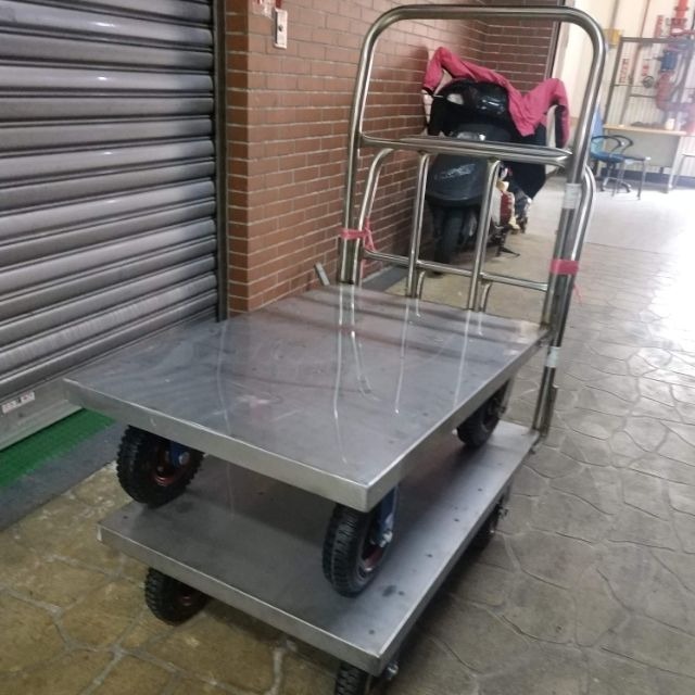 ✨金星車輪✨2x3尺白鐵手推車 不鏽鋼手推車 不生鏽 不怕水 輪子 車輪 手推車 白鐵推車-細節圖2