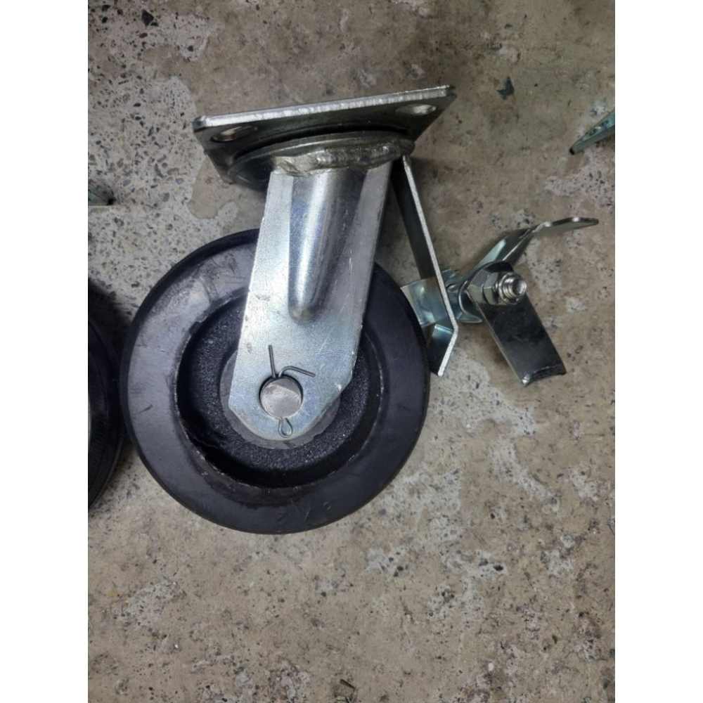 ✨金星車輪✨6英吋重型橡膠輪 載重輪 耐重輪 靜音輪 輪子 車輪 手推車輪子 推車車輪 橡膠輪 重型輪-細節圖4