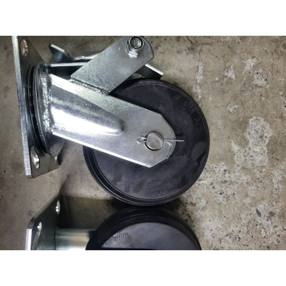 ✨金星車輪✨5英吋重型橡膠輪 載重輪 耐重輪 靜音輪 輪子 車輪 手推車輪子 推車車輪 橡膠輪 重型輪-細節圖6