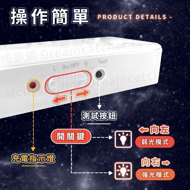 緊急照明燈 LED照明燈 緊急燈 露營燈 保安燈 斷電燈 LED充電燈 感應燈 夜燈 紅外線燈 照明燈-細節圖5