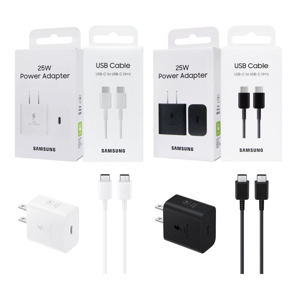 Samsung 台灣原廠盒裝 T2510 25W快充+DA705 3A 雙Type C線 1m【適用S25 S24系列】-細節圖2