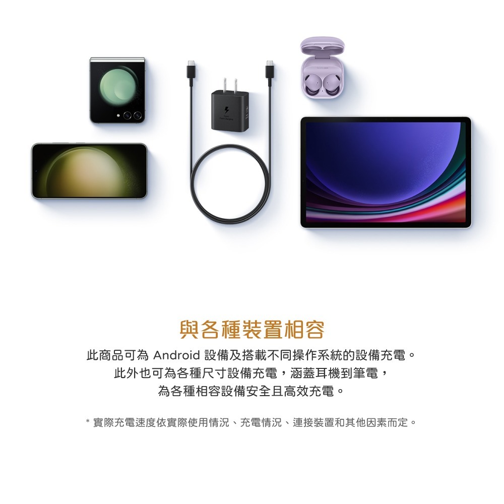 Samsung 三星 原廠新款T2510 25W快充旅充 + DX310 3A 雙Type C線 1.8m【台灣盒裝組】-細節圖9