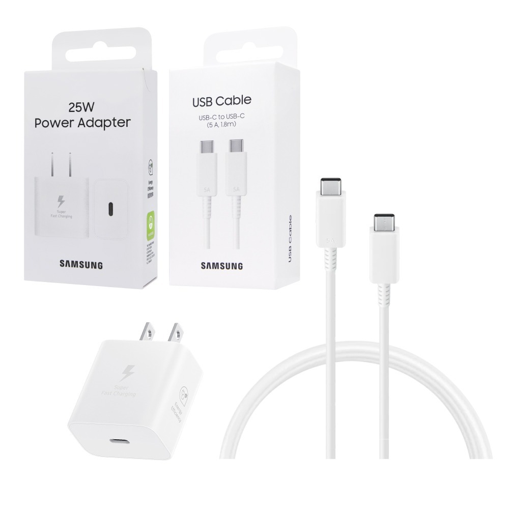 Samsung 三星 原廠新款T2510 25W快充旅充 + DX510 5A 雙Type C線 1.8m【台灣盒裝組】-細節圖2