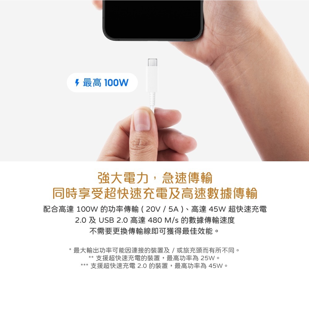 Samsung 三星 原廠新款T2510 25W快充旅充 + DX510 5A 雙Type C線 1.8m【台灣盒裝組】-細節圖8