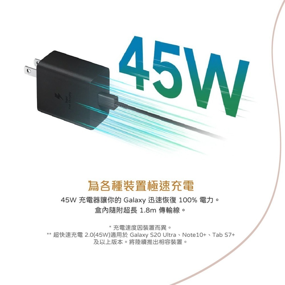 SAMSUNG三星 原廠 45W 快充旅充組 Type C_內附5A/1.8m快充線【EP-T4510/台灣公司貨】-細節圖9